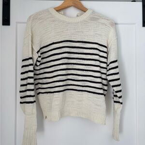 Alex Mill Cream and Black Striped Crewneck Sweater